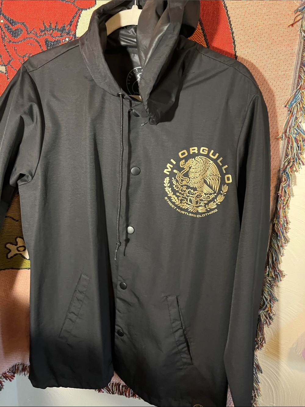 Black windbreaker